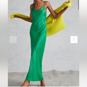 Anthropologie Cowl Neck Slip Kelly Maxi Dress